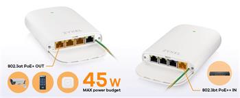 Zyxel PoE12-3PD, 4x 1Gb port PoE extender. 45W PoE budget, IP55 rated (outdoor)